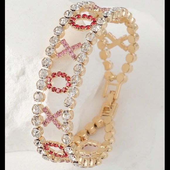 Hugs And Kisses Cubic Zirconia Tennis Bracelet - Picture 4 of 8